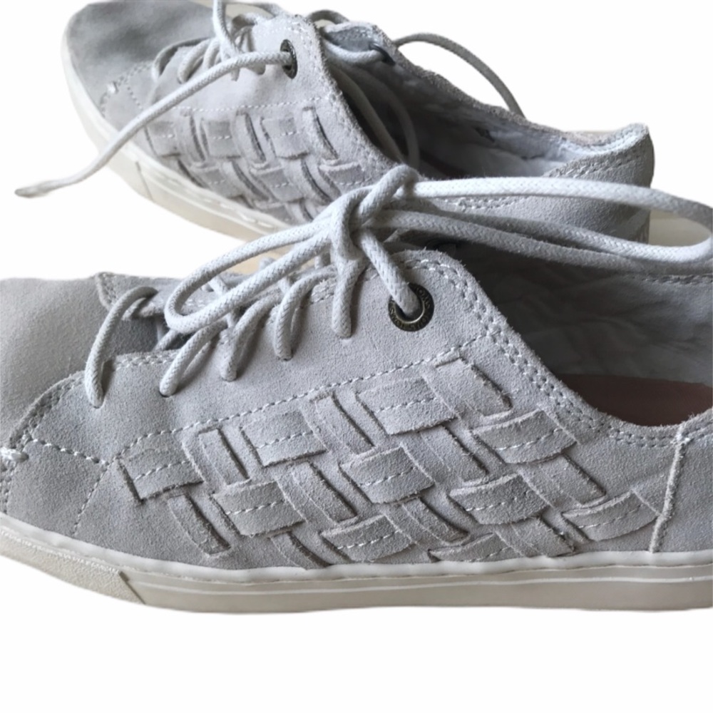 TOMS Grey Woven Lennox Suede Basketweave Sneakers - Picture 3 of 7
